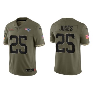 Marcus Jones New England Patriots Olive 2022 Salute To Service Limited Jersey