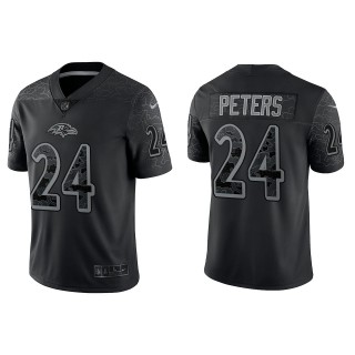 Marcus Peters Baltimore Ravens Black Reflective Limited Jersey