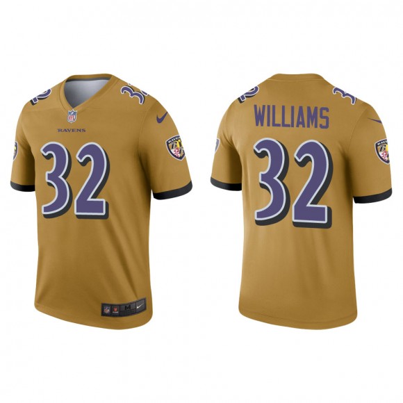 Men's Baltimore Ravens Marcus Williams Gold Inverted Legend Jersey