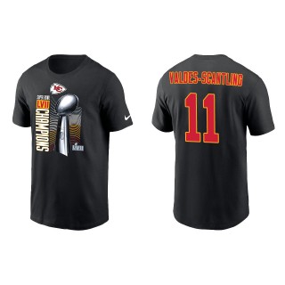 Marquez Valdes-Scantling Kansas City Chiefs Black Super Bowl LVII Champions Lombardi Trophy T-Shirt