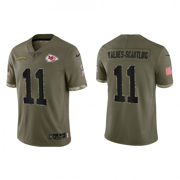 Marquez Valdes-Scantling Kansas City Chiefs Olive 2022 Salute To Service Limited Jersey