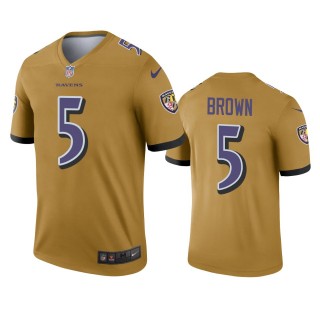 Baltimore Ravens Marquise Brown Gold Inverted Legend Jersey