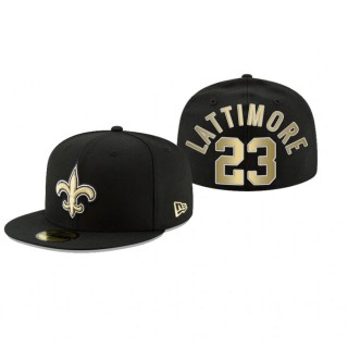 New Orleans Saints Marshon Lattimore Black Omaha 59FIFTY Fitted Hat