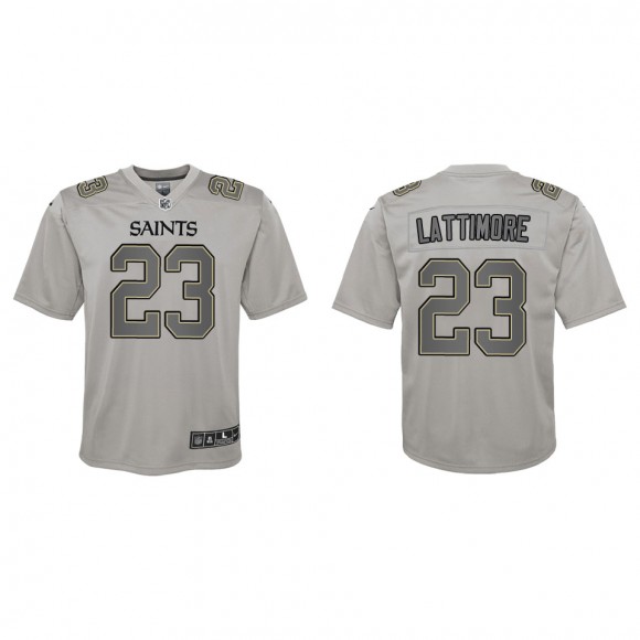 Marshon Lattimore Youth New Orleans Saints Gray Atmosphere Game Jersey