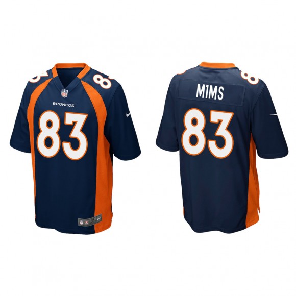 Marvin Mims Navy 2023 NFL Draft Game Jersey