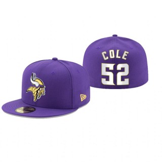 Minnesota Vikings Mason Cole Purple Omaha 59FIFTY Fitted Hat