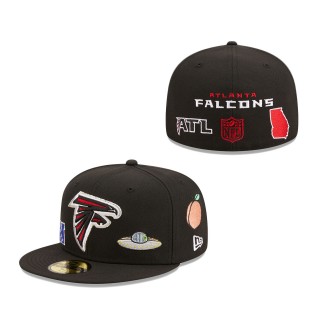 Men Atlanta Falcons Black Team Local 59FIFTY Fitted Hat