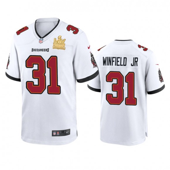 Tampa Bay Buccaneers Antoine Winfield Jr. White Super Bowl LV Champions Game Jersey