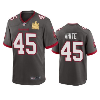 Tampa Bay Buccaneers Devin White Pewter Super Bowl LV Champions Game Jersey