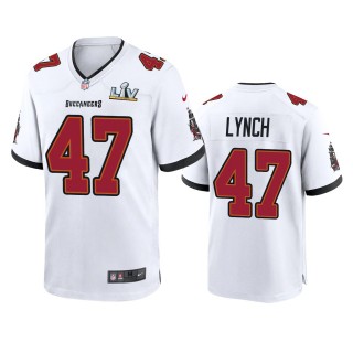 Tampa Bay Buccaneers John Lynch White Super Bowl LV Game Jersey