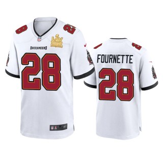 Tampa Bay Buccaneers Leonard Fournette White Super Bowl LV Champions Game Jersey