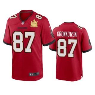Tampa Bay Buccaneers Rob Gronkowski Red Super Bowl LV Champions Game Jersey