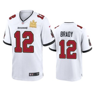 Tampa Bay Buccaneers Tom Brady GOAT White Super Bowl LV Champions Game Jersey