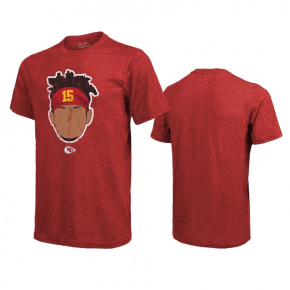 Men's Kansas City Chiefs Patrick Mahomes Red Player Graphic Tri-Blend T-Shirt