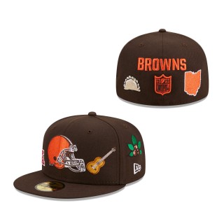 Men Cleveland Browns Brown Team Local 59FIFTY Fitted Hat
