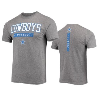 Dallas Cowboys Dak Prescott Heathered Gray Akron Player Name & Number T-Shirt