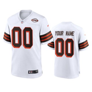 Cleveland Browns Custom White 1946 Collection Alternate Game Jersey