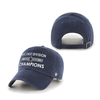 Men Dallas Cowboys Navy 2021 NFC East Division Champions Clean Up Adjustable Hat