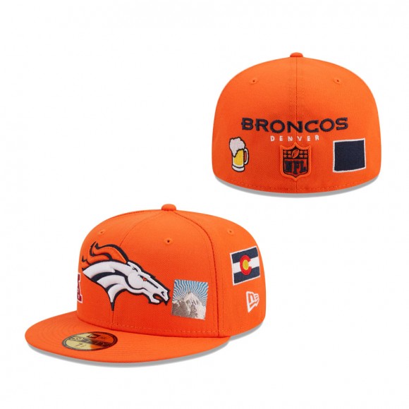 Men Denver Broncos Orange Team Local 59FIFTY Fitted Hat