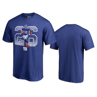 Men's New York Giants Saquon Barkley Royal Powerhouse Player Graphic T-Shirt