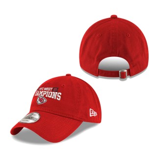 Men Kansas City Chiefs Red 2021 AFC West Division Champions 9TWENTY Adjustable Hat