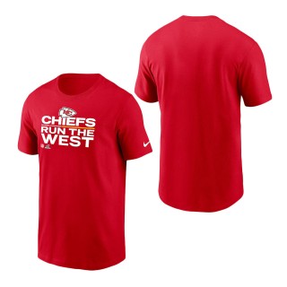 Men Kansas City Chiefs Red 2021 AFC West Division Champions Trophy Collection T-Shirt