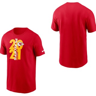 Men Kansas City Chiefs Red 2021 NFL Playoffs Bound T-Shirt