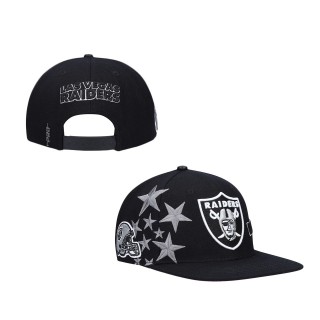 Men Las Vegas Raiders Pro Standard Black Pink Stars Snapback Hat