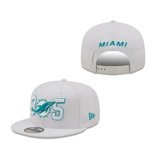 Men Miami Dolphins White Three Zero Five 9FIFTY Snapback Hat