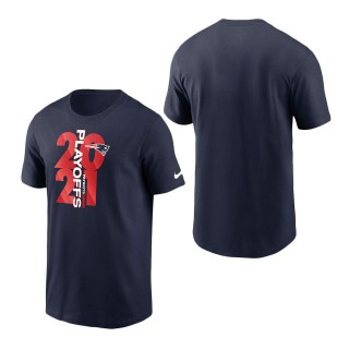 Men New England Patriots Navy 2021 NFL Playoffs Bound T-Shirt