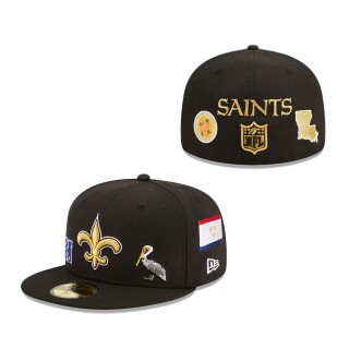 Men New Orleans Saints Black Team Local 59FIFTY Fitted Hat