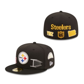 Men Pittsburgh Steelers Black Team Local 59FIFTY Fitted Hat