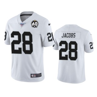 Oakland Raiders Josh Jacobs White 60th Anniversary Vapor Limited Jersey