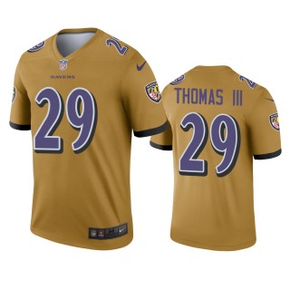 Baltimore Ravens Earl Thomas III Gold Inverted Legend Jersey