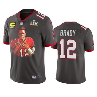 Tampa Bay Buccaneers Tom Brady Pewter Super Bowl LV Champions 7 Rings Jersey