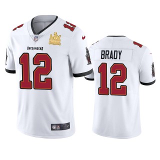 Tampa Bay Buccaneers Tom Brady GOAT White Super Bowl LV Champions Vapor Limited Jersey