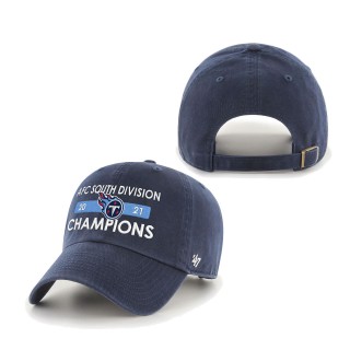 Men Tennessee Titans Navy 2021 AFC South Division Champions Clean Up Adjustable Hat
