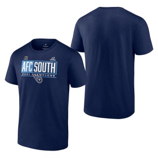 Men Tennessee Titans Navy 2021 AFC South Division Champions Big & Tall Blocked Favorite T-Shirt