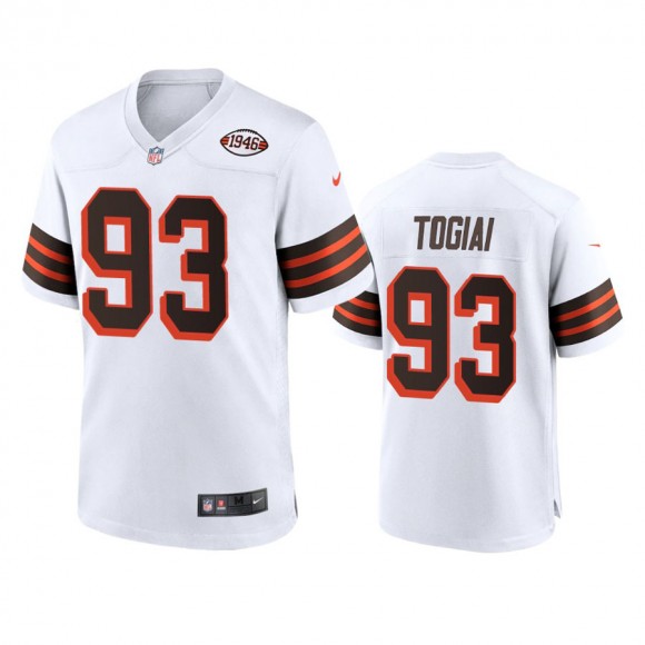 Cleveland Browns Tommy Togiai White 1946 Collection Alternate Game Jersey