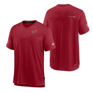 Men's Arizona Cardinals Cardinal Sideline Coach Chevron Lock Up Performance T-Shirt