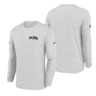 Men's Atlanta Falcons White Velocity Athletic Stack Performance Long Sleeve T-Shirt
