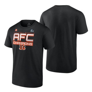Cincinnati Bengals Black 2021 AFC Champions Iconic Slant T-Shirt