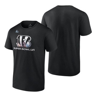 Cincinnati Bengals Black Super Bowl LVI Bound Shimmer T-Shirt