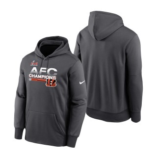 Cincinnati Bengals Anthracite 2021 AFC Champions Locker Room Trophy Collection Pullover Hoodie