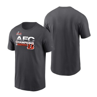 Cincinnati Bengals Anthracite 2021 AFC Champions Locker Room Trophy Collection T-Shirt