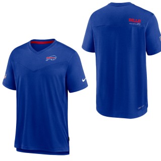 Men's Buffalo Bills Royal Sideline Coach Chevron Lock Up Performance T-Shirt