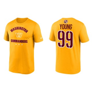 Chase Young Commanders Name & Number Gold T-Shirt