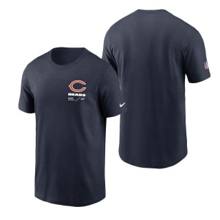 Men's Chicago Bears Navy Infograph Lockup Performance T-Shirt
