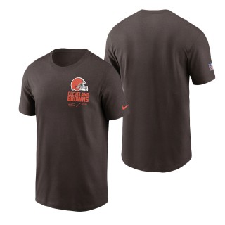 Men's Cleveland Browns Brown Infograph Lockup Performance T-Shirt