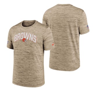 Men's Cleveland Browns Brown Velocity Athletic Stack Performance T-Shirt